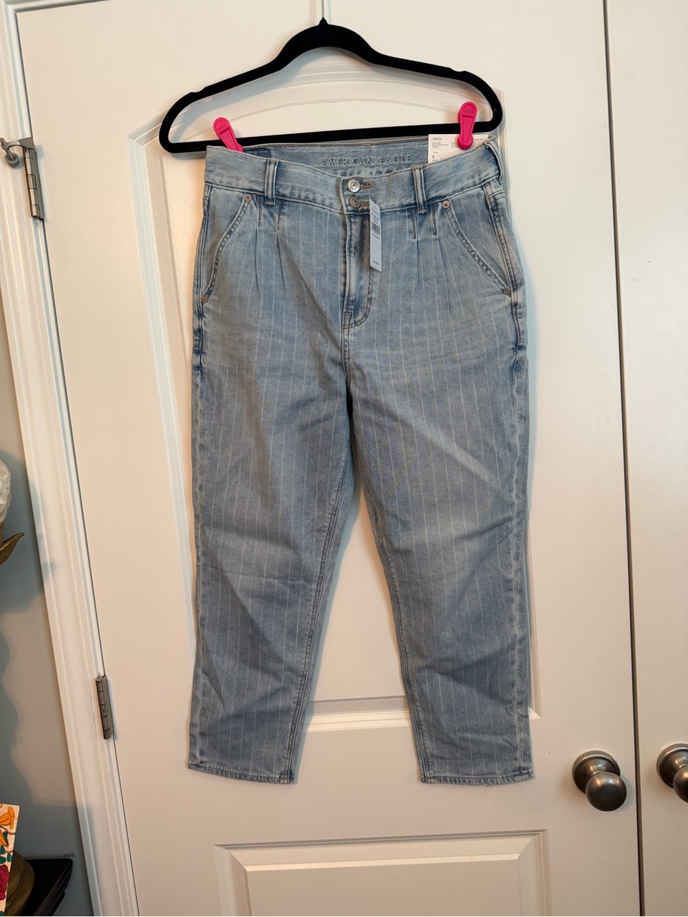 AE Light Blue Pinstripe High-Waist Women's Jeans